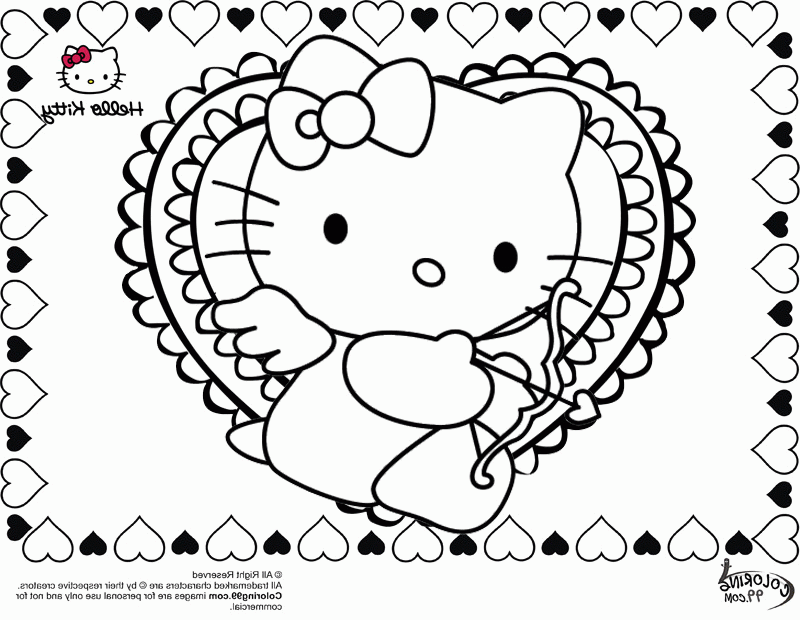 100 Valentine Coloring Pages Home Kitty Valentines Day Colorine Net