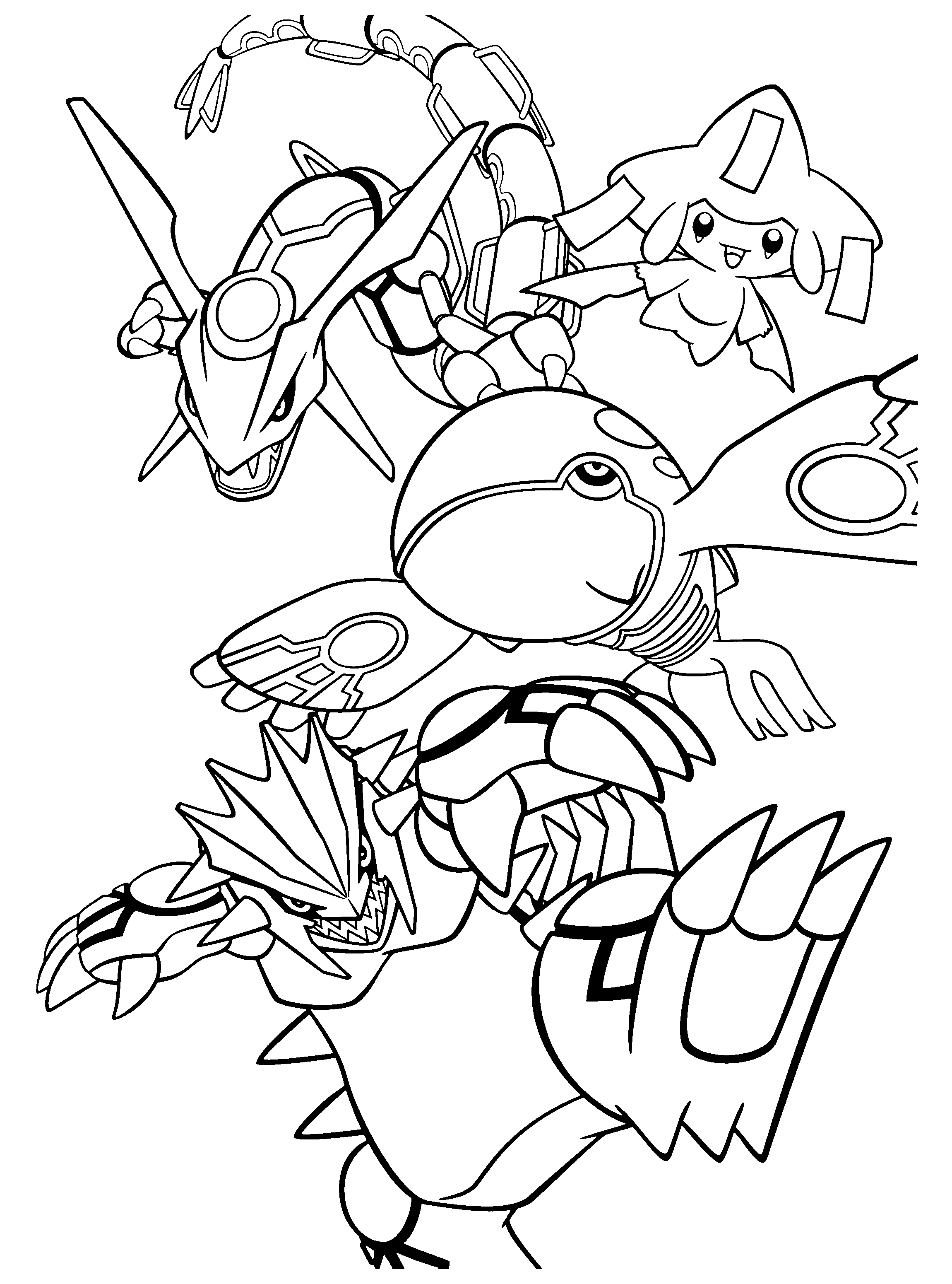 Pokemon Coloring Pages Rayquaza Coloring Home