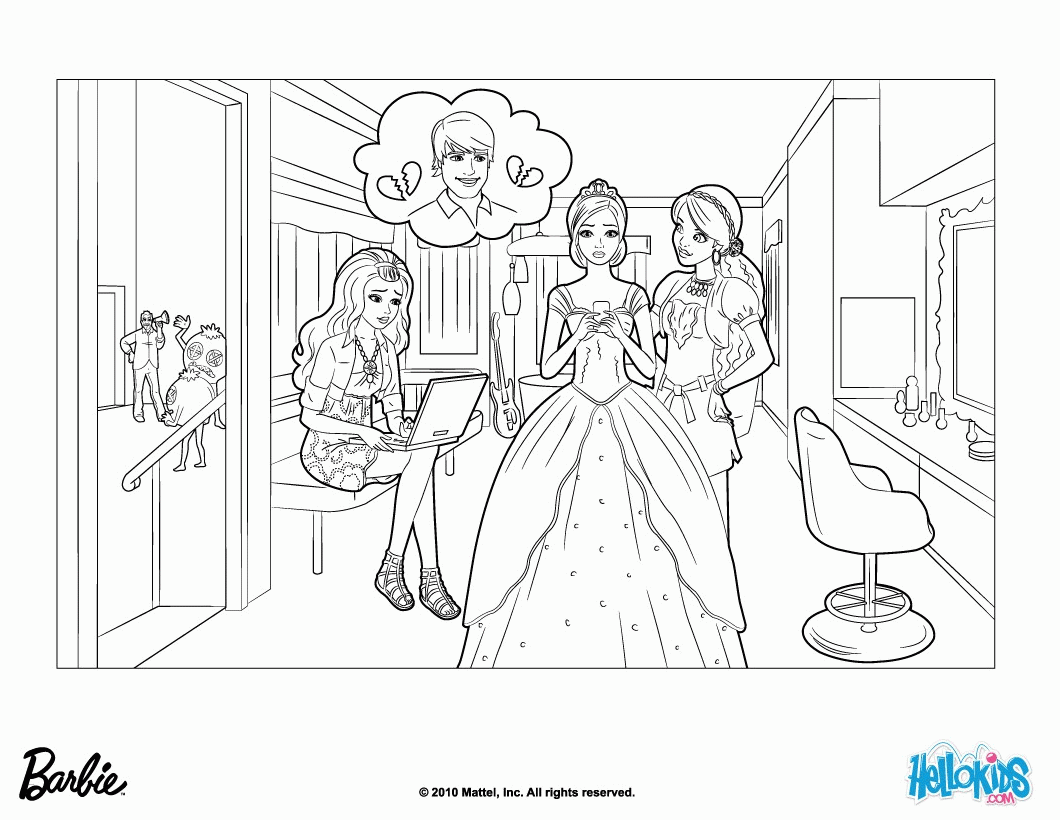 Barbie Fashion Fairytale Coloring Pages Printable