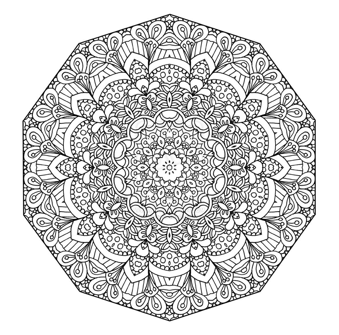 Advanced Mandala - Coloring Pages for Kids and for Adults