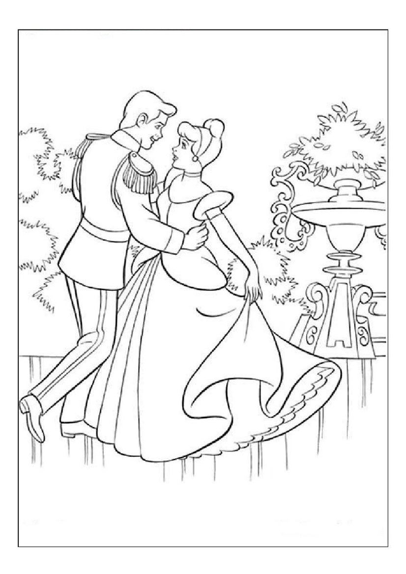 cinderella and prince charming coloring pages. gallery of ...