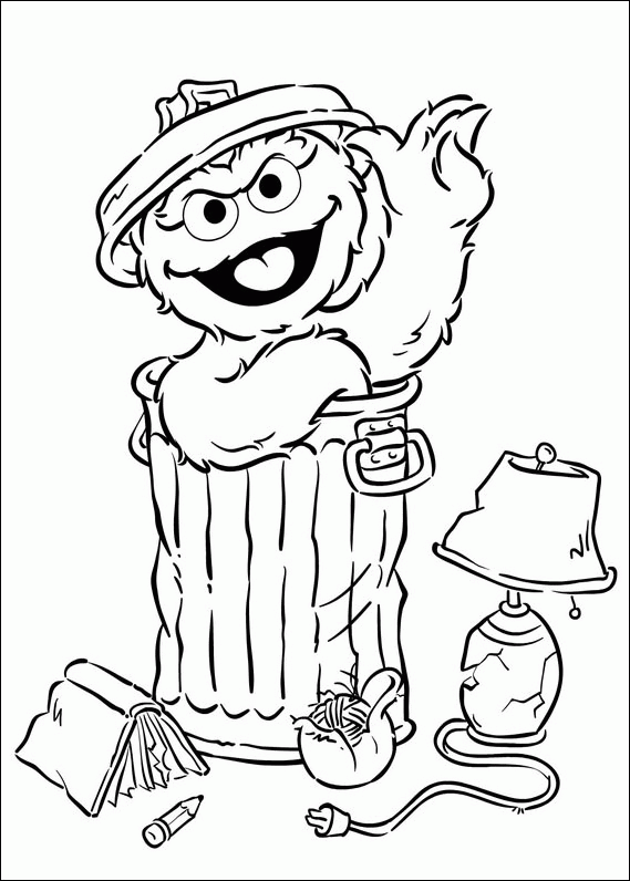 Oscar The Grouch Coloring Page Coloring Home