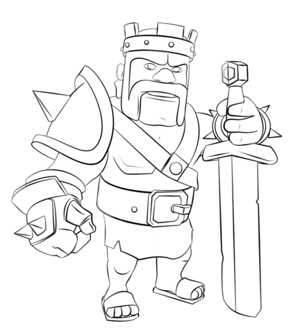 Barbarian King coloring page | Free Printable Coloring Pages