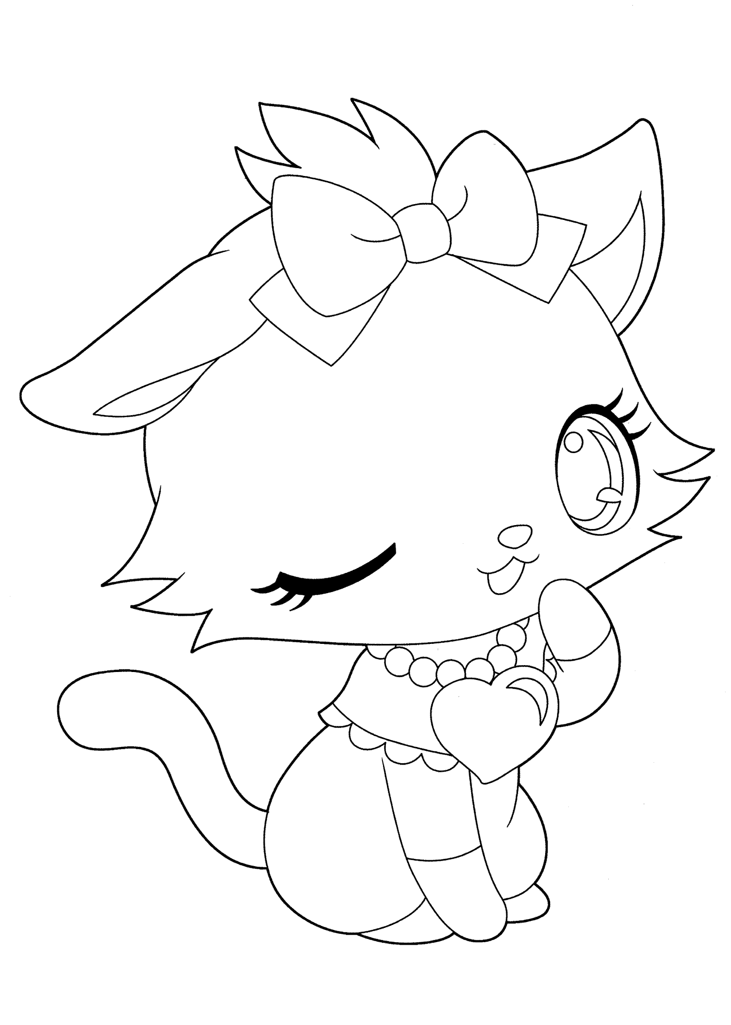Anime Cat Girl Coloring Pages - Coloring Home