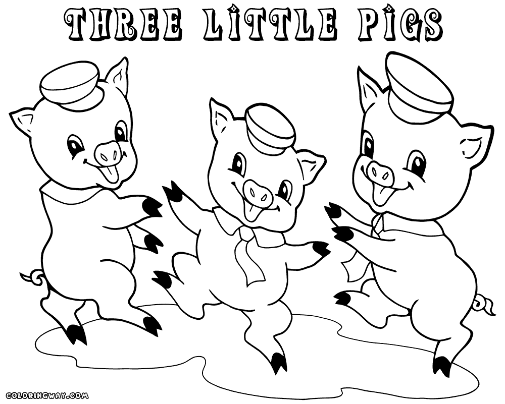 177 Animal 3 Little Pigs Coloring Page 