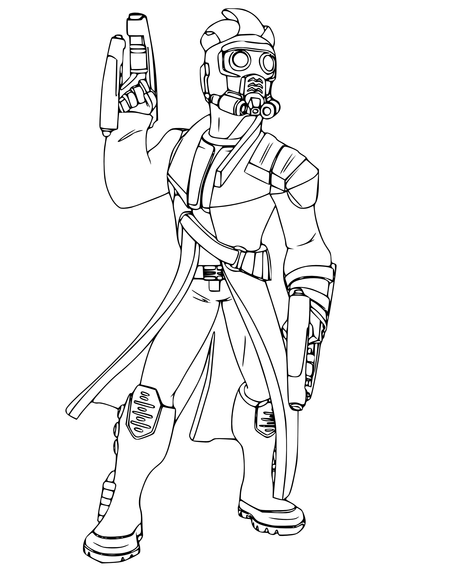 Star Lord With Guns Coloring Page - Free Printable Coloring Pages for Kids