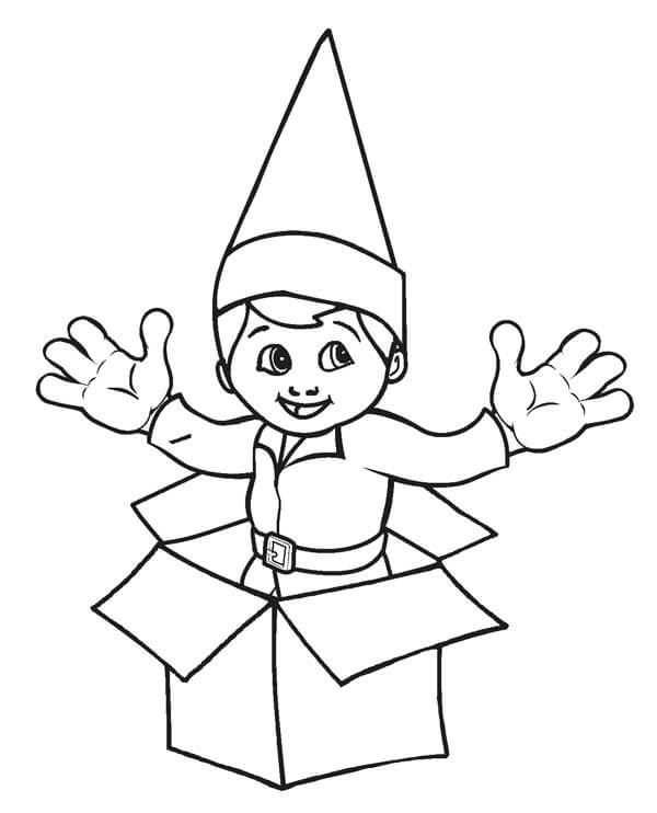 Surprise Elf on the Shelf Coloring Page - Free Printable Coloring Pages for  Kids