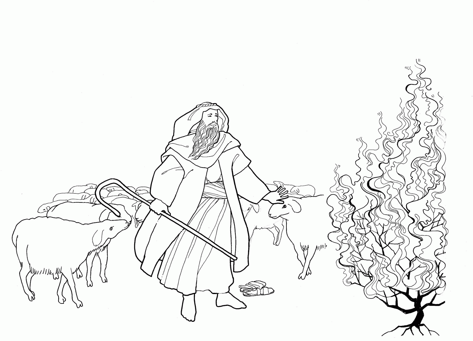 Moses And Burning Bush Coloring Page Coloring Home 4100 Hot Sex Picture 