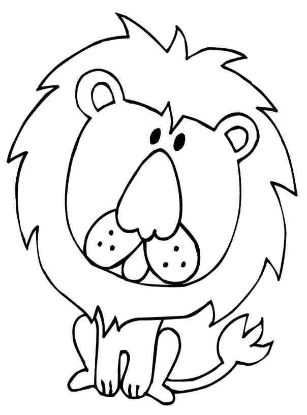 Cute Lion Coloring Page - Coloring Home