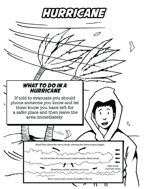 Printable Huricane coloring page for both aldults and kids.