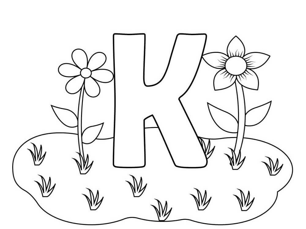 Letter K Cool Coloring Page - Free Printable Coloring Pages for Kids