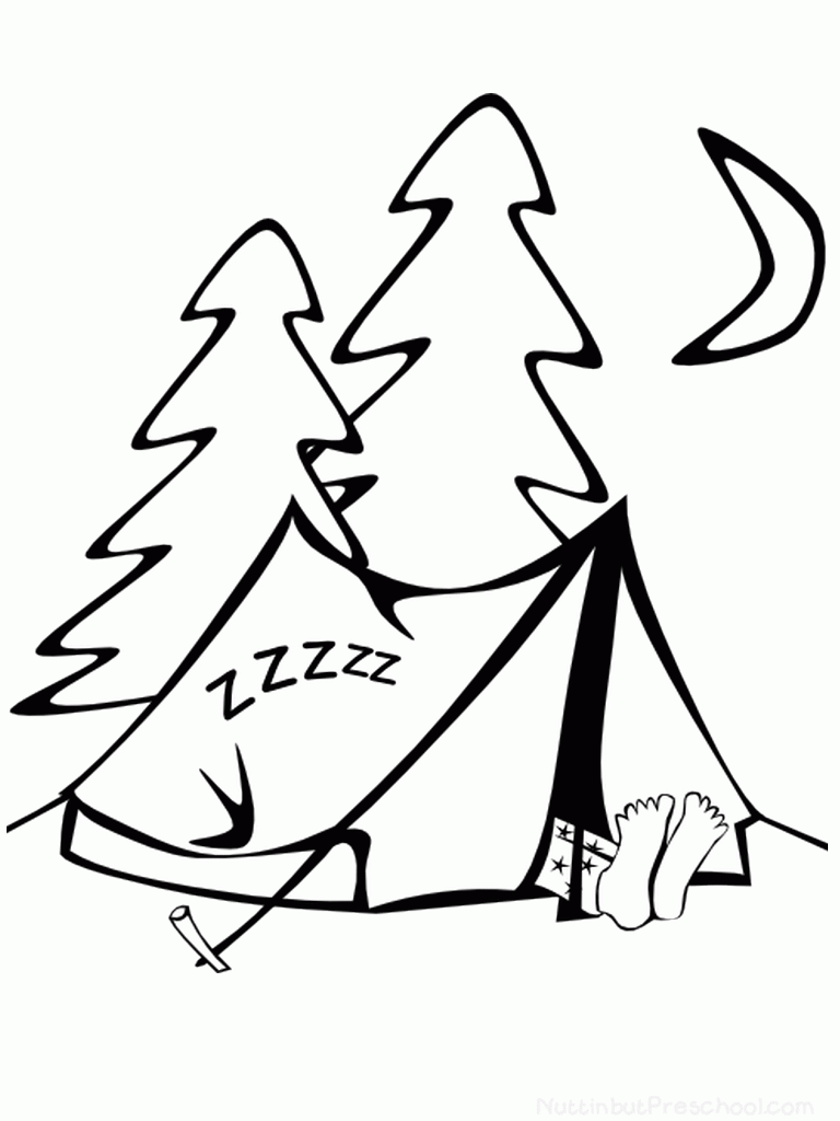Camping Coloring Page - Nuttin' But Preschool