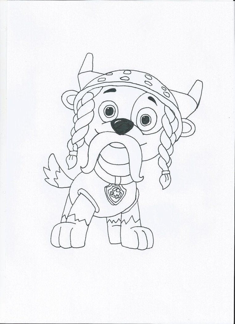 Paw Patrol Marshall Coloring Page Halloween Rocky Cartoons Pages