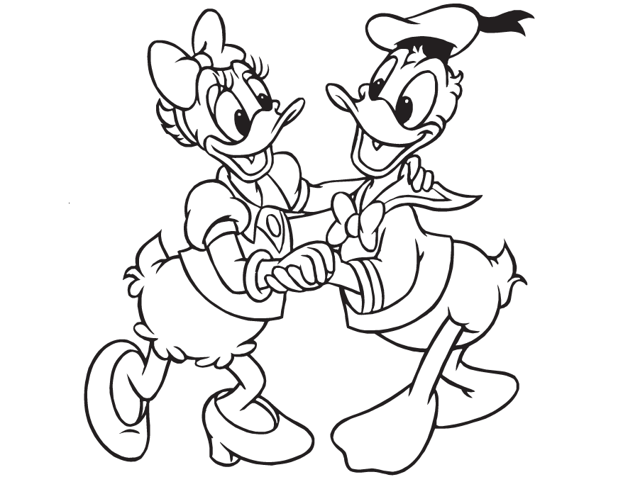Colour Drawing Free HD Wallpapers: Donald And Daisy Duck For Kid ...