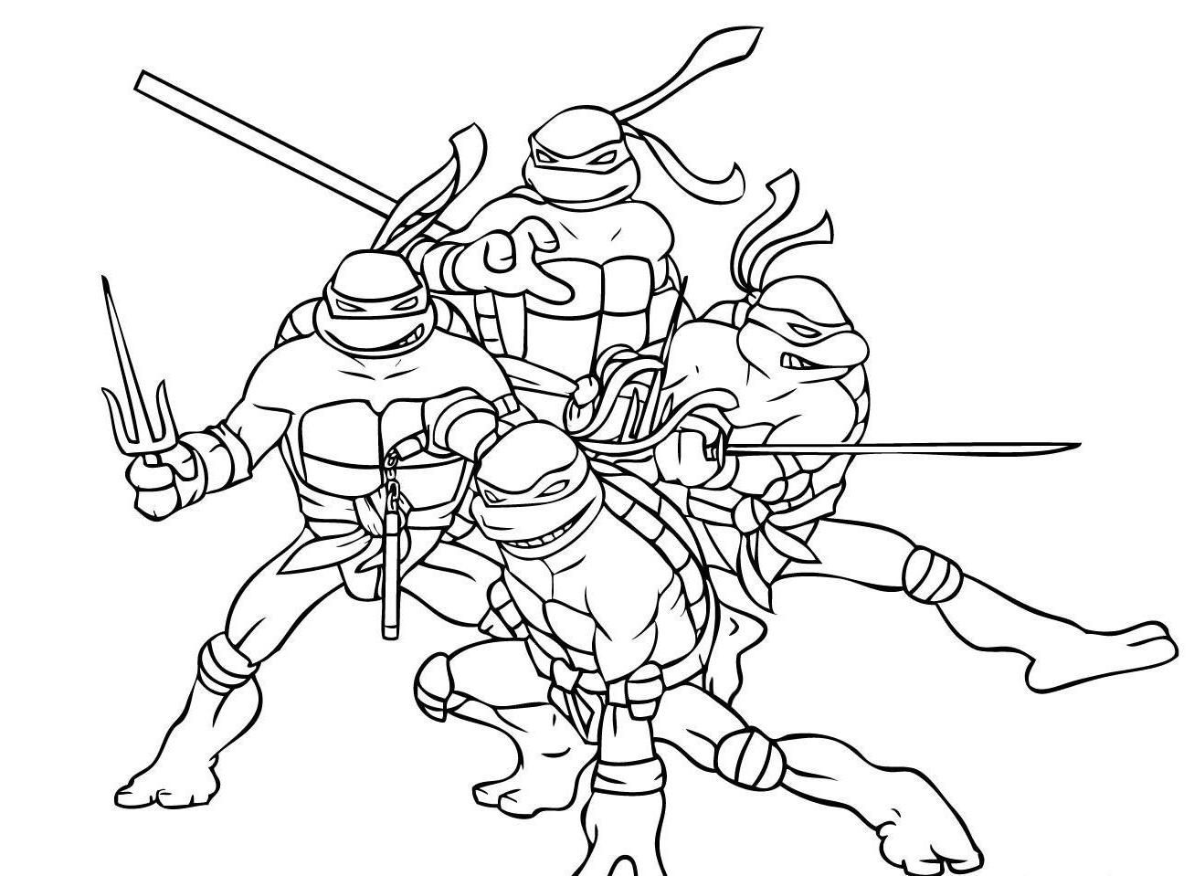 Turtle Ninja - Coloring Pages for Kids and for Adults