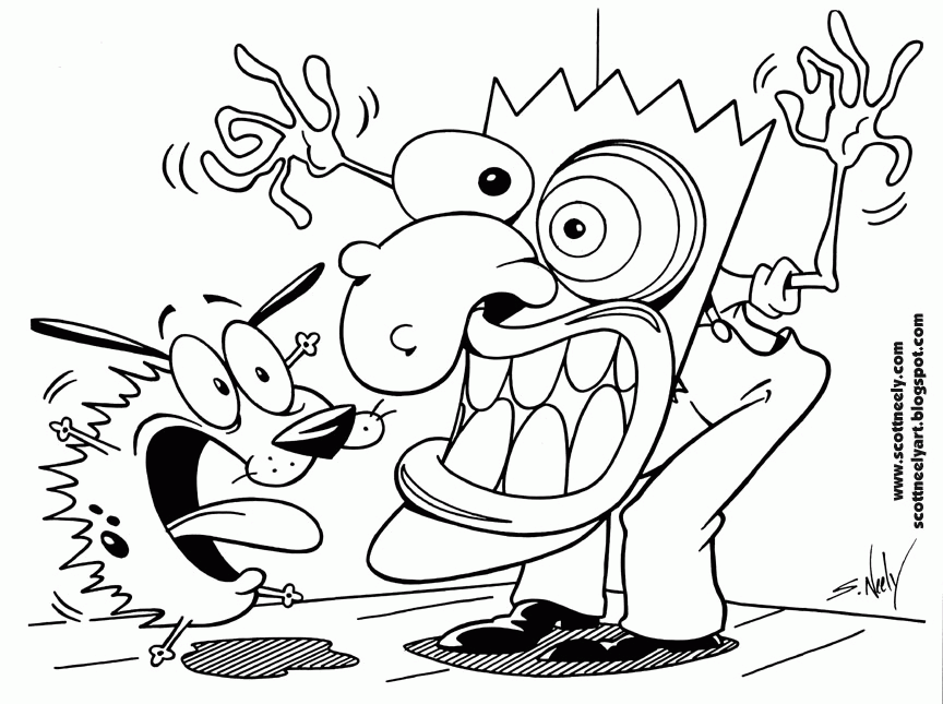 Courage The Cowardly Dog Coloring Pages - VoteForVerde.com - Coloring Home