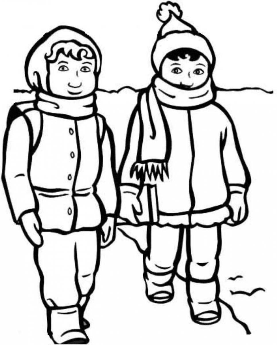 13 Pics of Boy In Winter Clothes Coloring Page - Winter Clothes ...