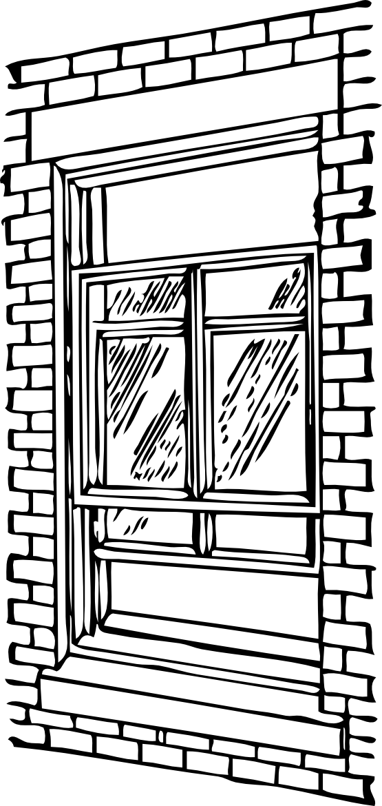 double hung window black white line art Coloring Book Colouring ...