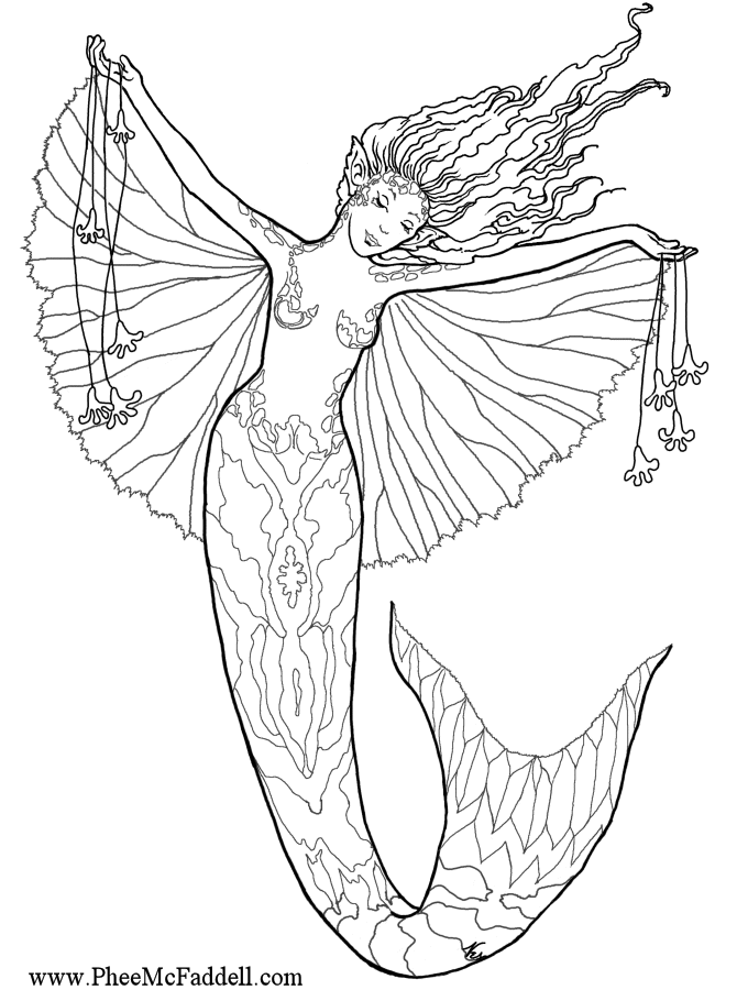 Advanced Coloring Pages Mermaids - Coloring Pages For All Ages