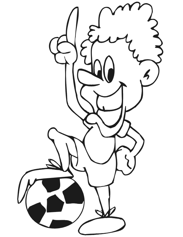 Soccer Coloring Page | Kid soccer player