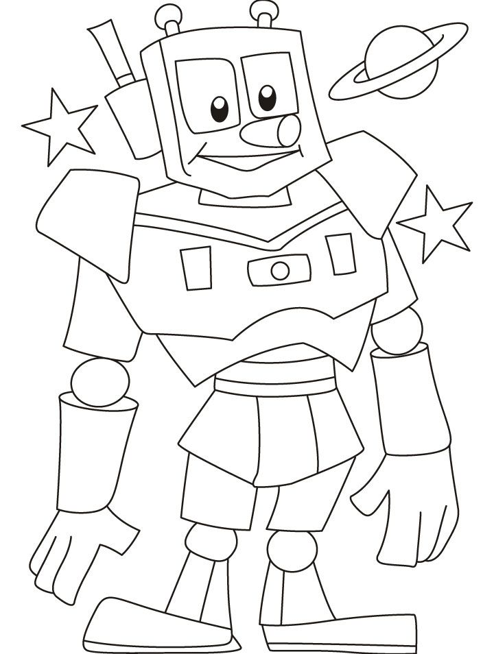 22+ Robot Coloring Pages For Adults PNG - Drawer