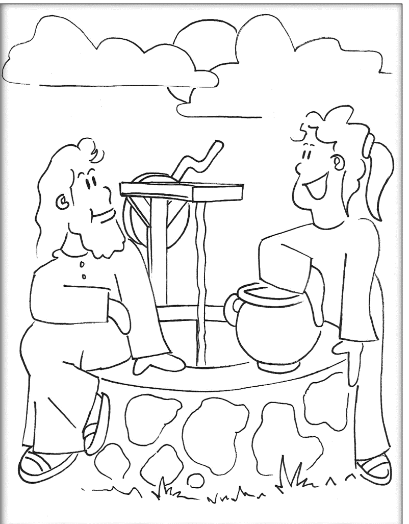 Woman At Well Coloring Page - Food Ideas