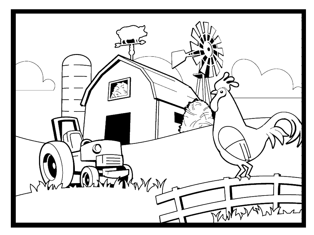 Coloring Pages Farming Scenes Coloring Home