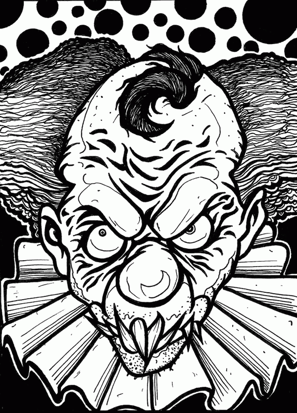 Scary Clown Coloring Pages Coloring Home