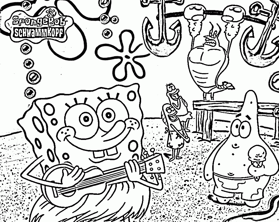 Spongebob Happy Birthday Coloring Pages - Coloring Home