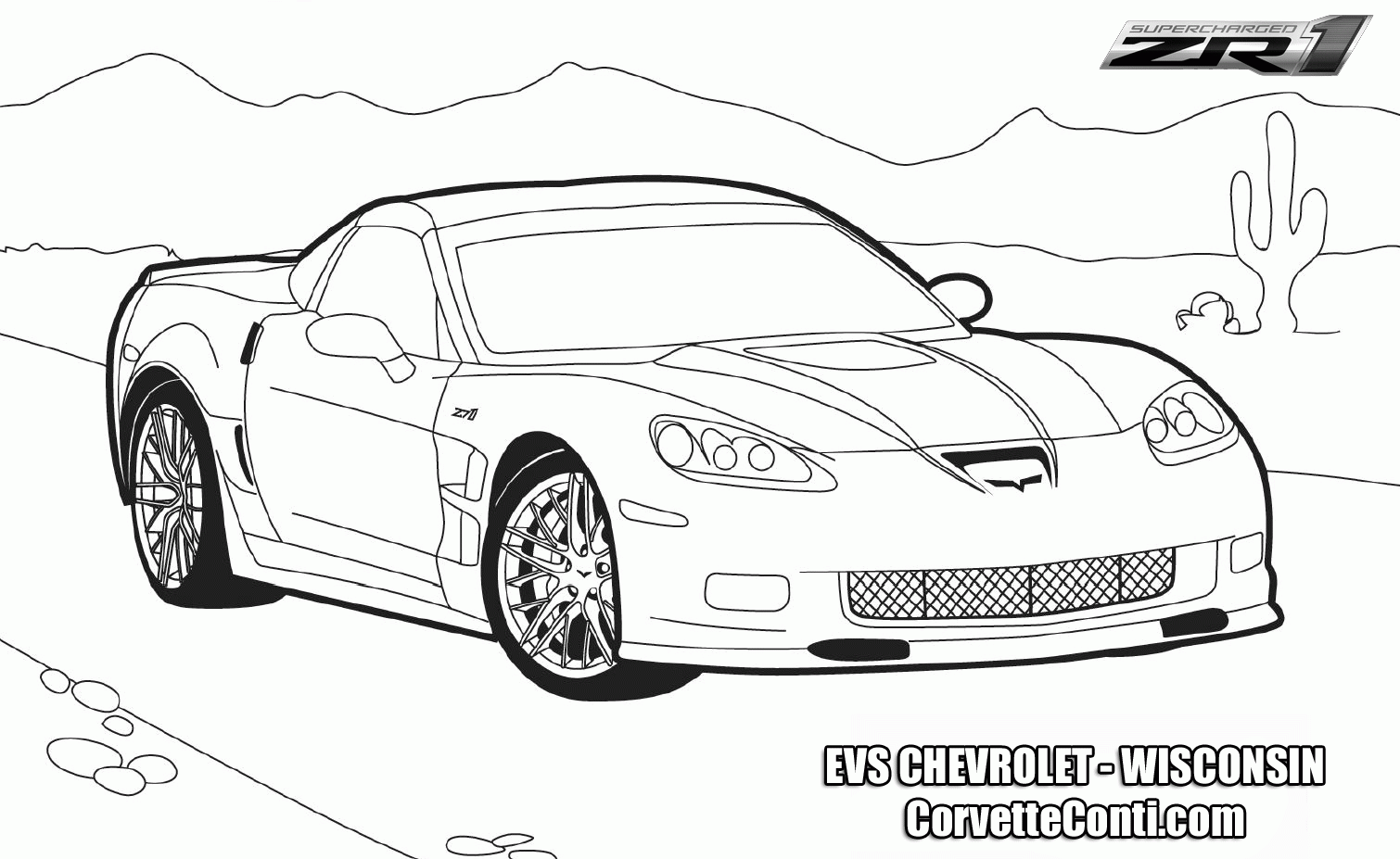 Corvette Coloring Page - Coloring Pages for Kids and for Adults