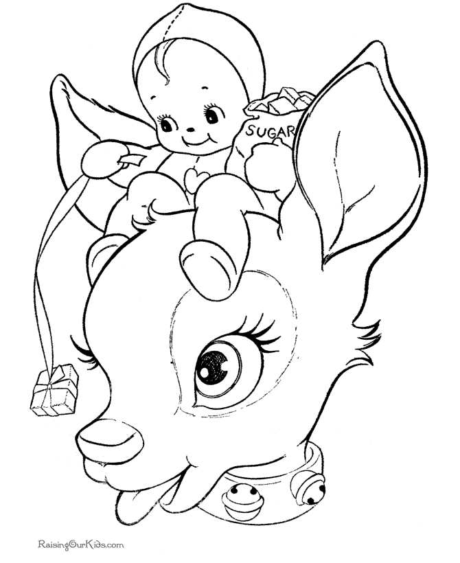 Reindeer coloring pages for Christmas