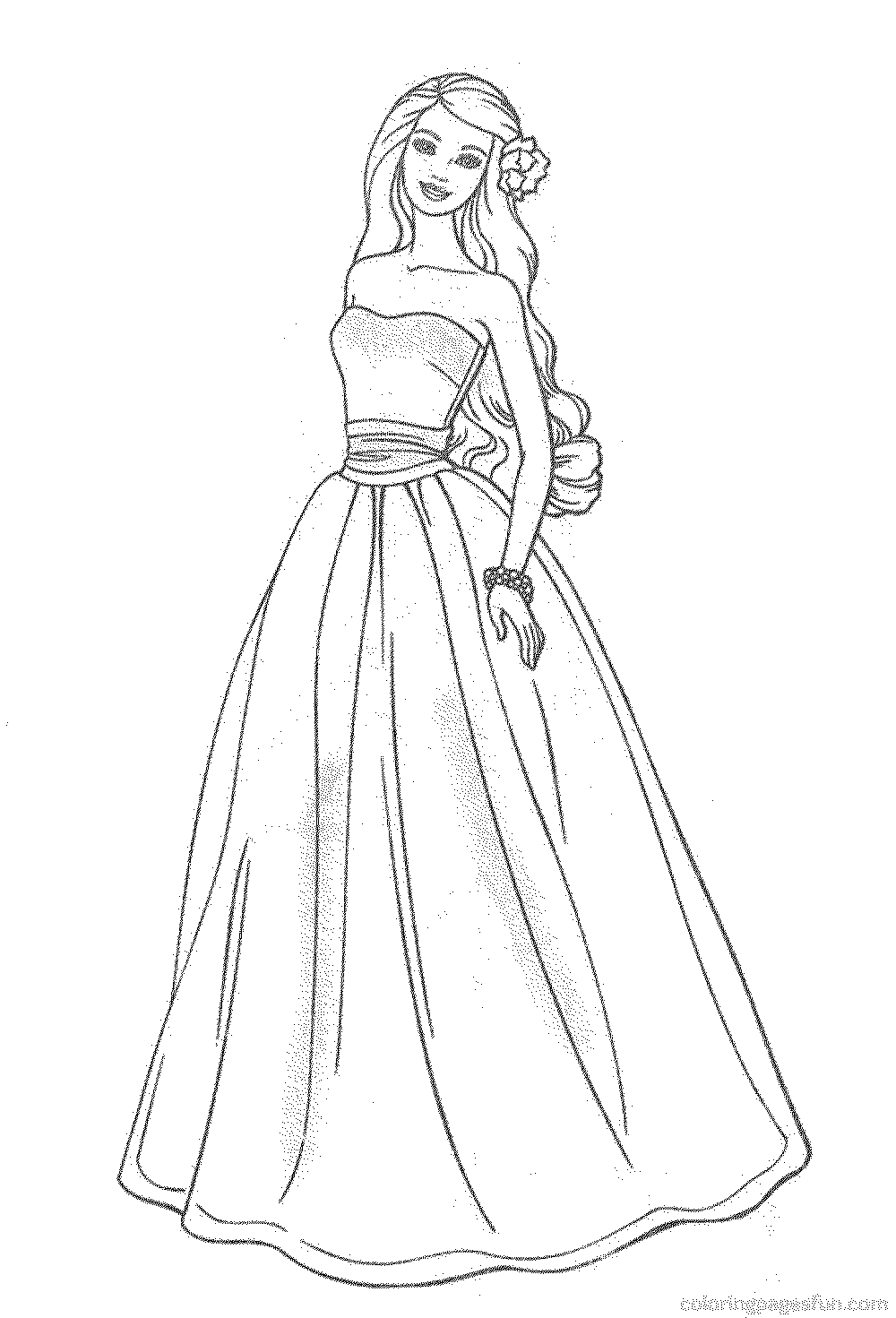 Free Coloring Pages Barbie Home Fashion Wedding Ages