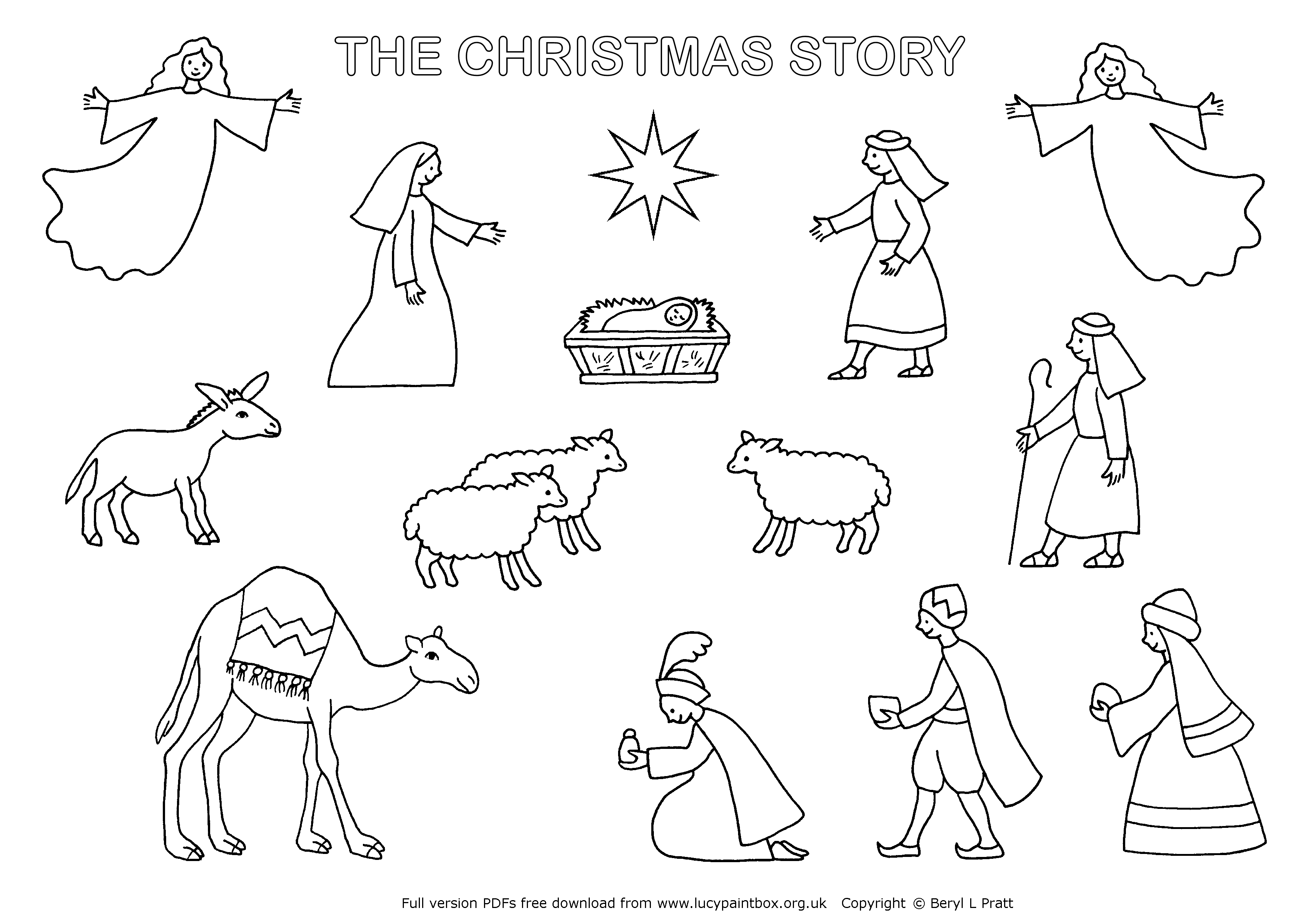 Bible Christmas Story Coloring Pages - Coloring Home
