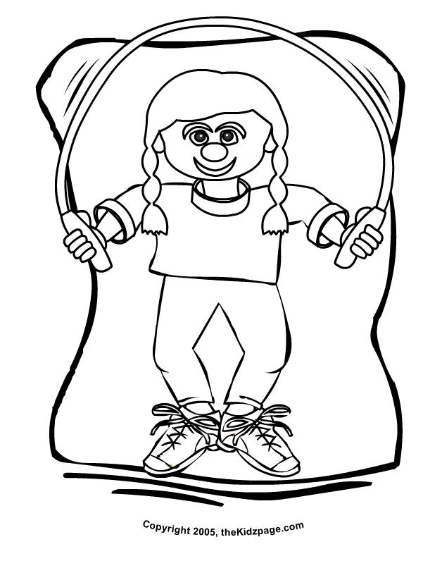 Jump-Rope Girl - Free Coloring Pages for Kids - Printable ...