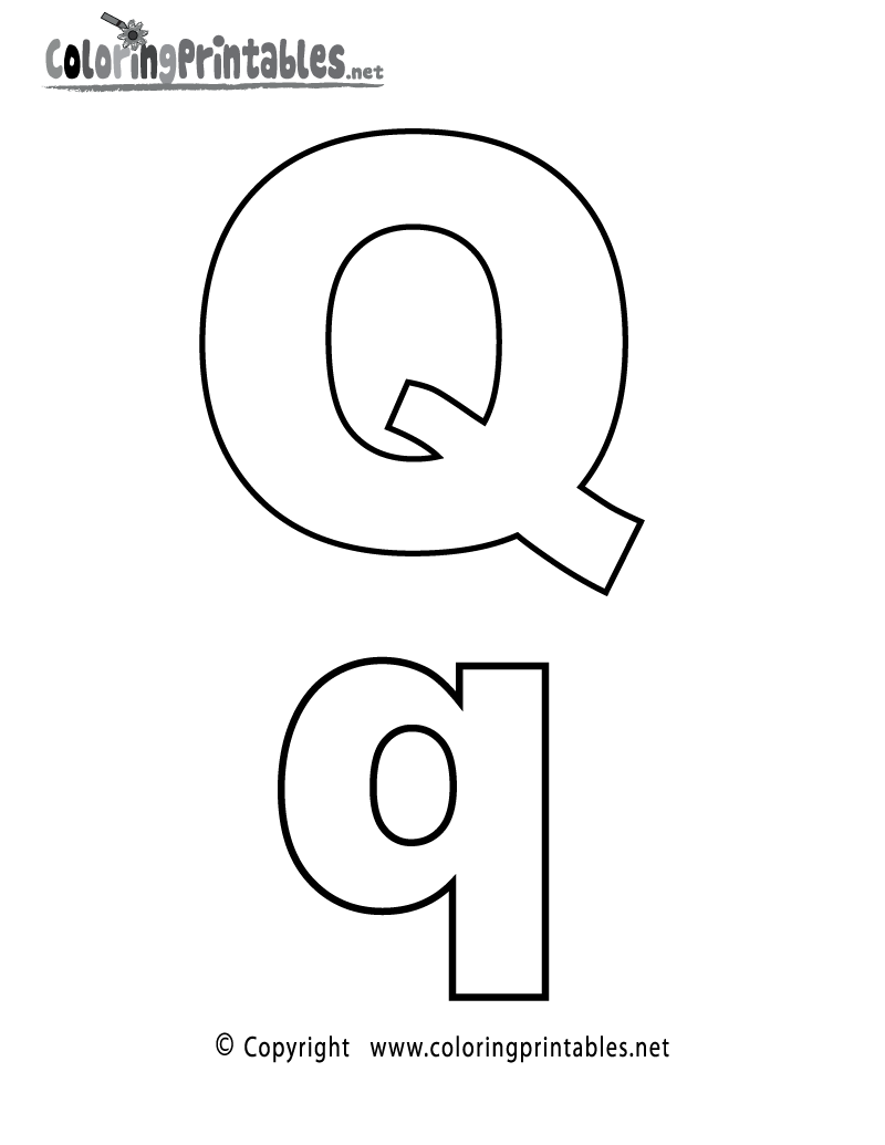 Alphabet Letter Q Coloring Page - A Free English Coloring Printable