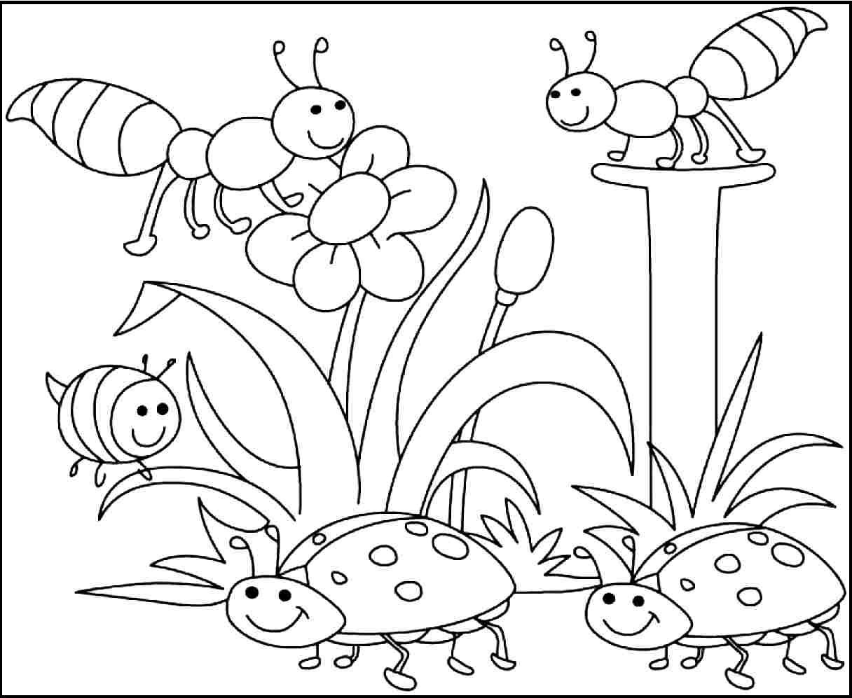 Insects Pleased With Spring Day Coloring Pages For Kids #d7S ...