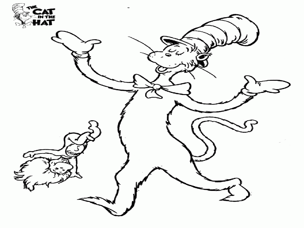 Cat In The Hat Coloring Pages Free Printable - Coloring Home