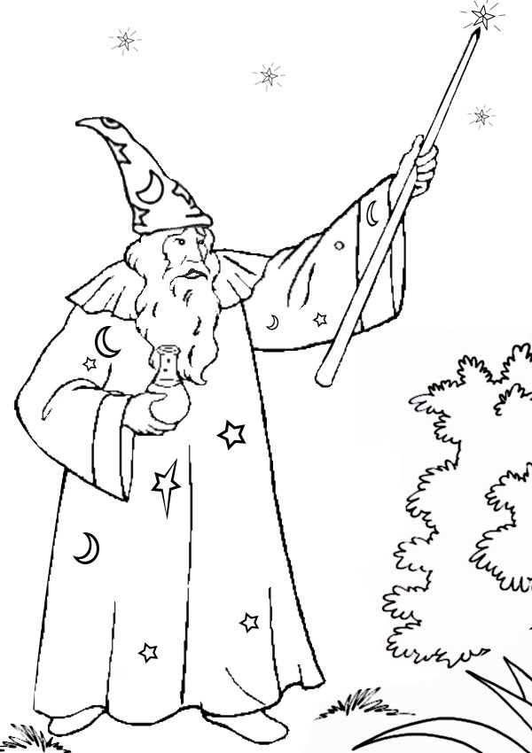 Free Online Printable Kids Colouring Pages - Merlin The Wizard ...