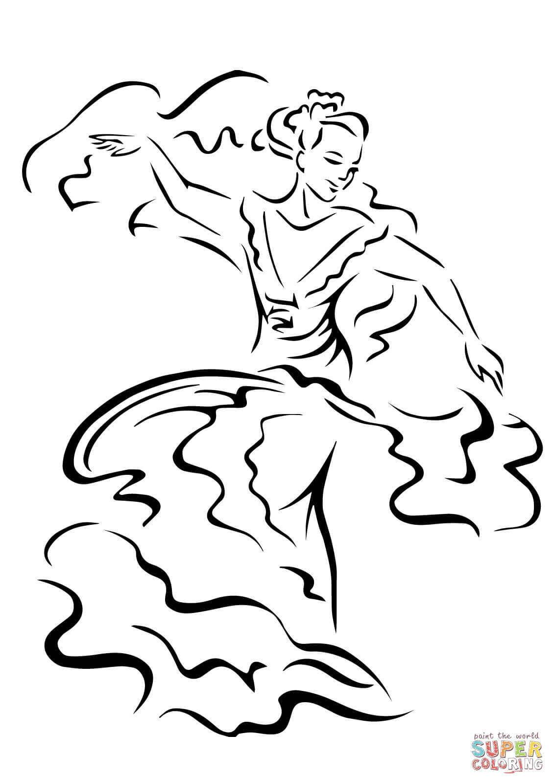 Spanish Dancer Coloring Page - Coloring Home