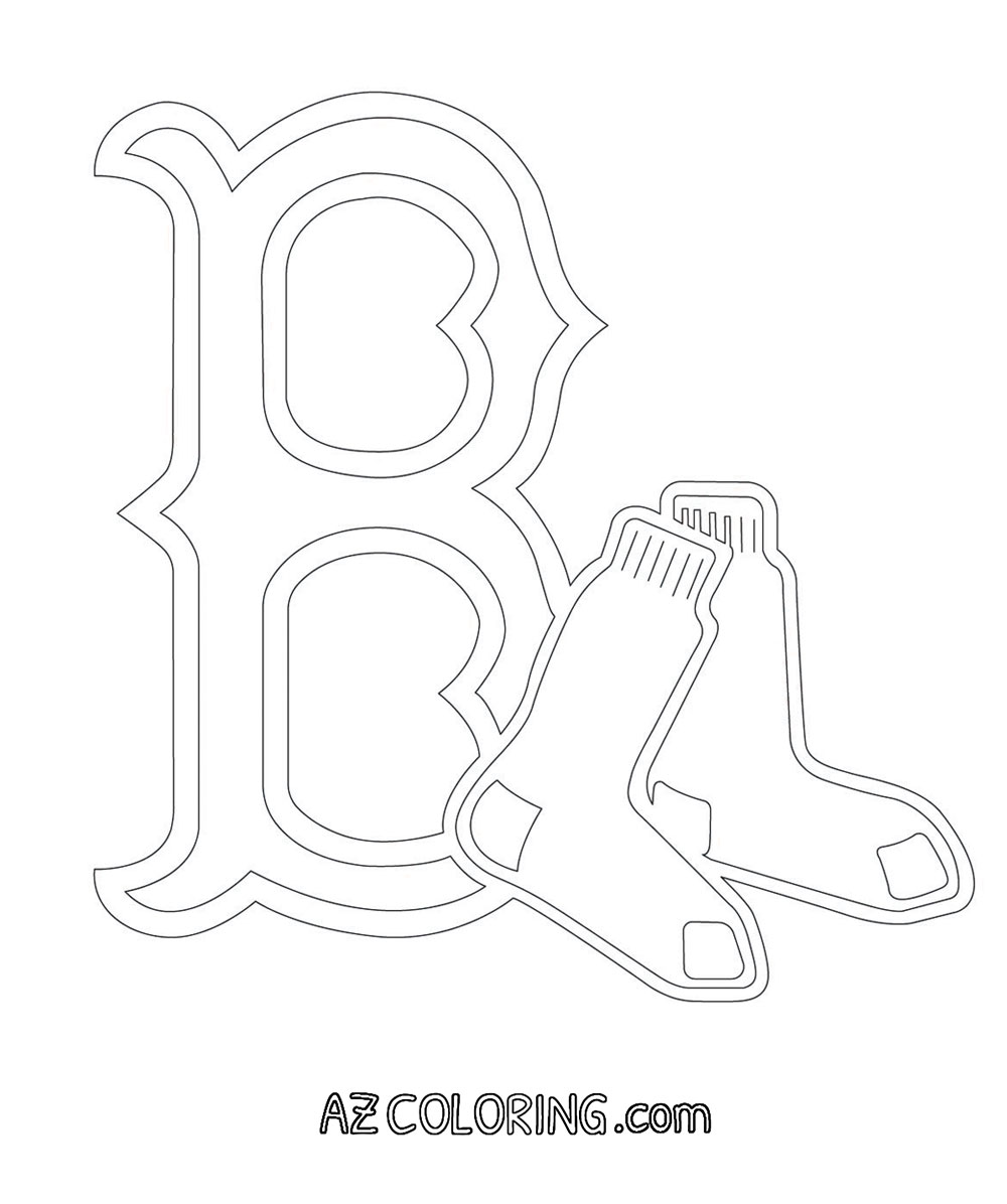 Cartoon Red Sox Coloring Pages To Print with simple drawing