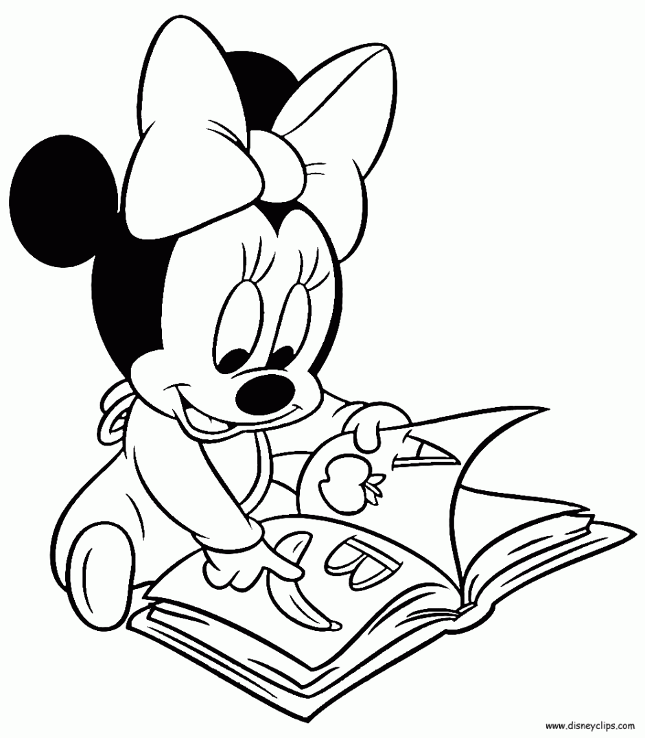 Baby Minnie Mouse Coloring Pages Print - Coloring