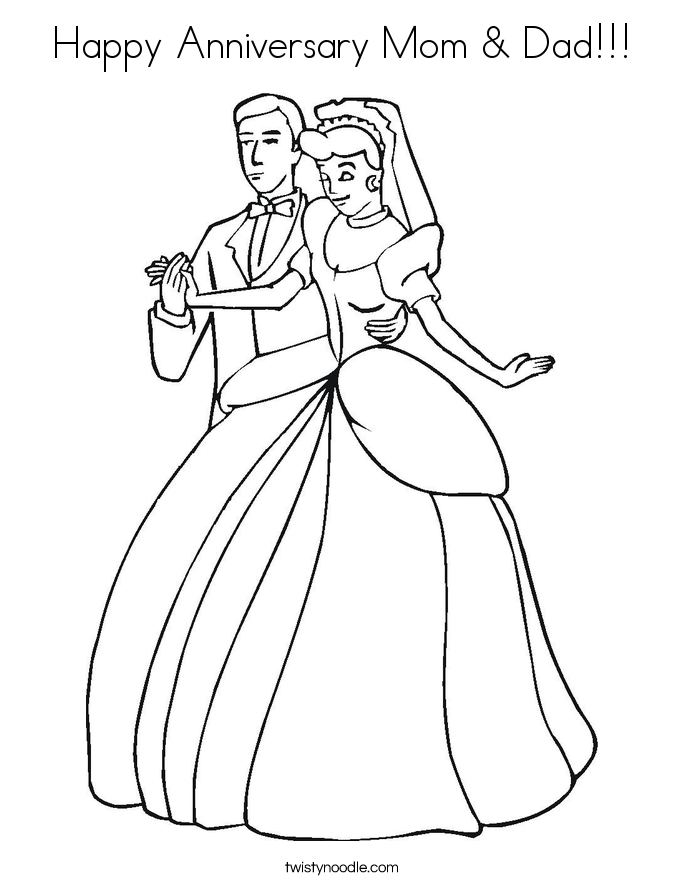 Happy Anniversary Coloring Pages - Coloring Home