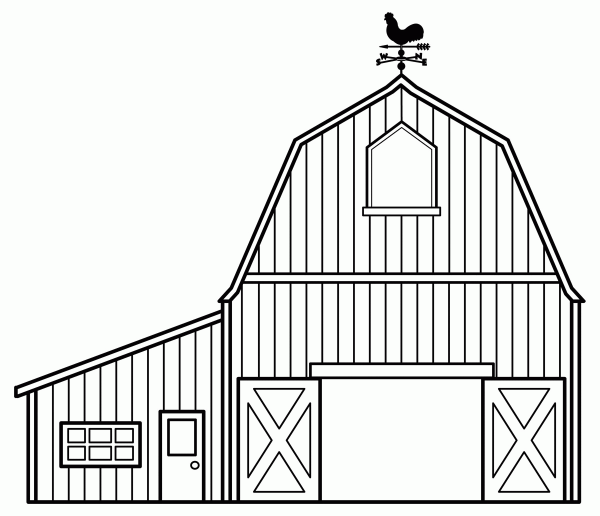 Barn Coloring Page - Coloring Pages for Kids and for Adults