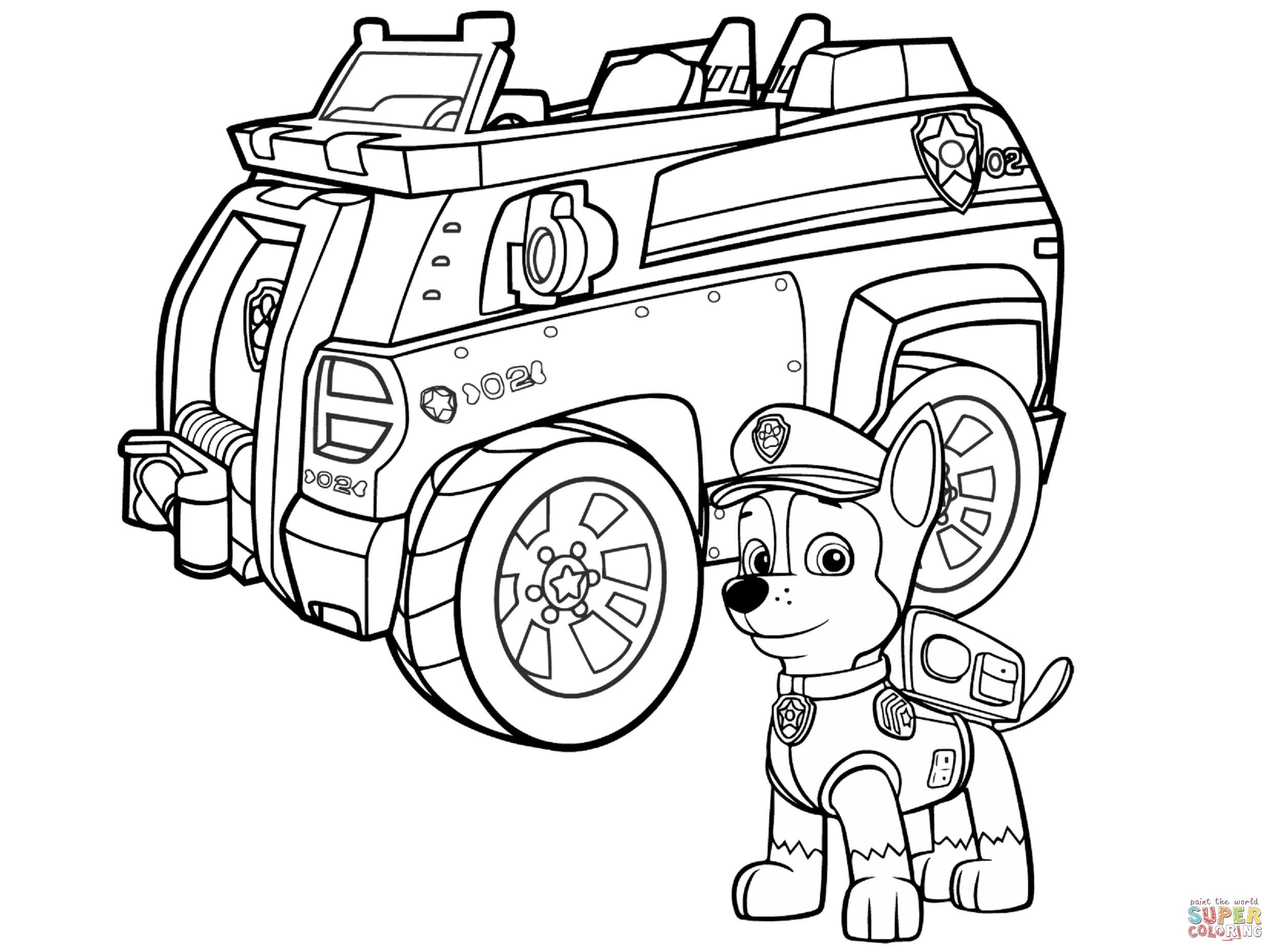 Paw Patrol Chase Police Car coloring page | Free Printable ...