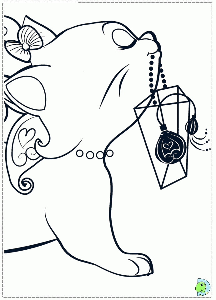 The Marie Cat Coloring page- DinoKids.org