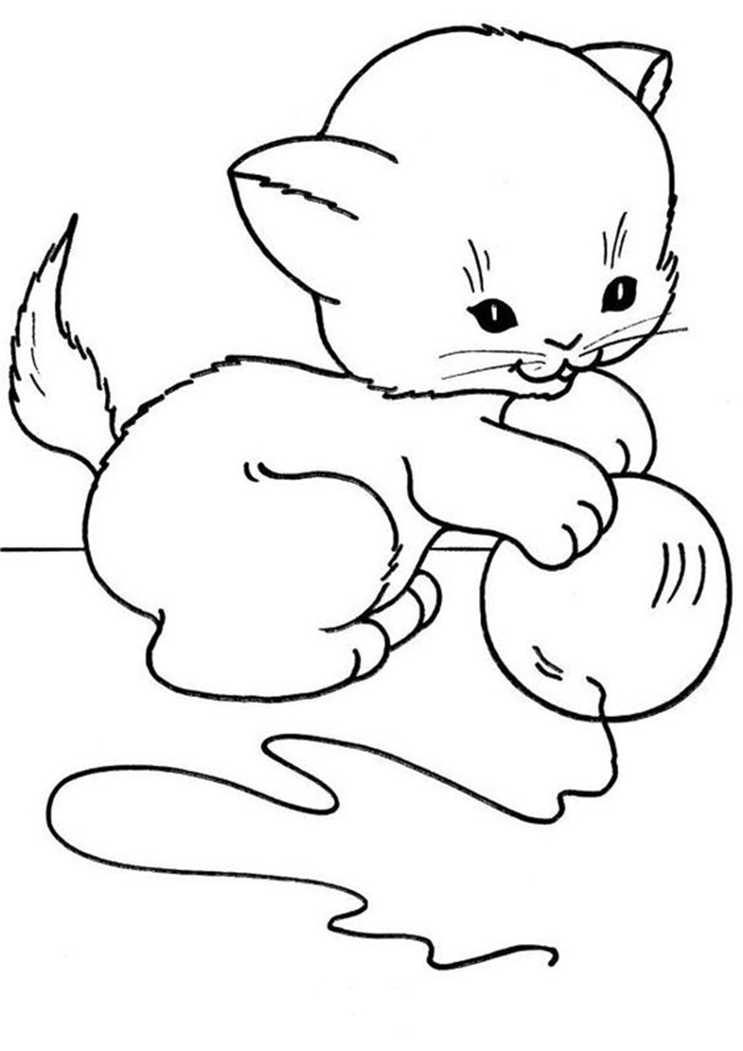 Free Easy To Print Kitten Coloring Pages Tulamama Yarn Fantastic Cute Sheet  Puppy Purina Cat – Approachingtheelephant