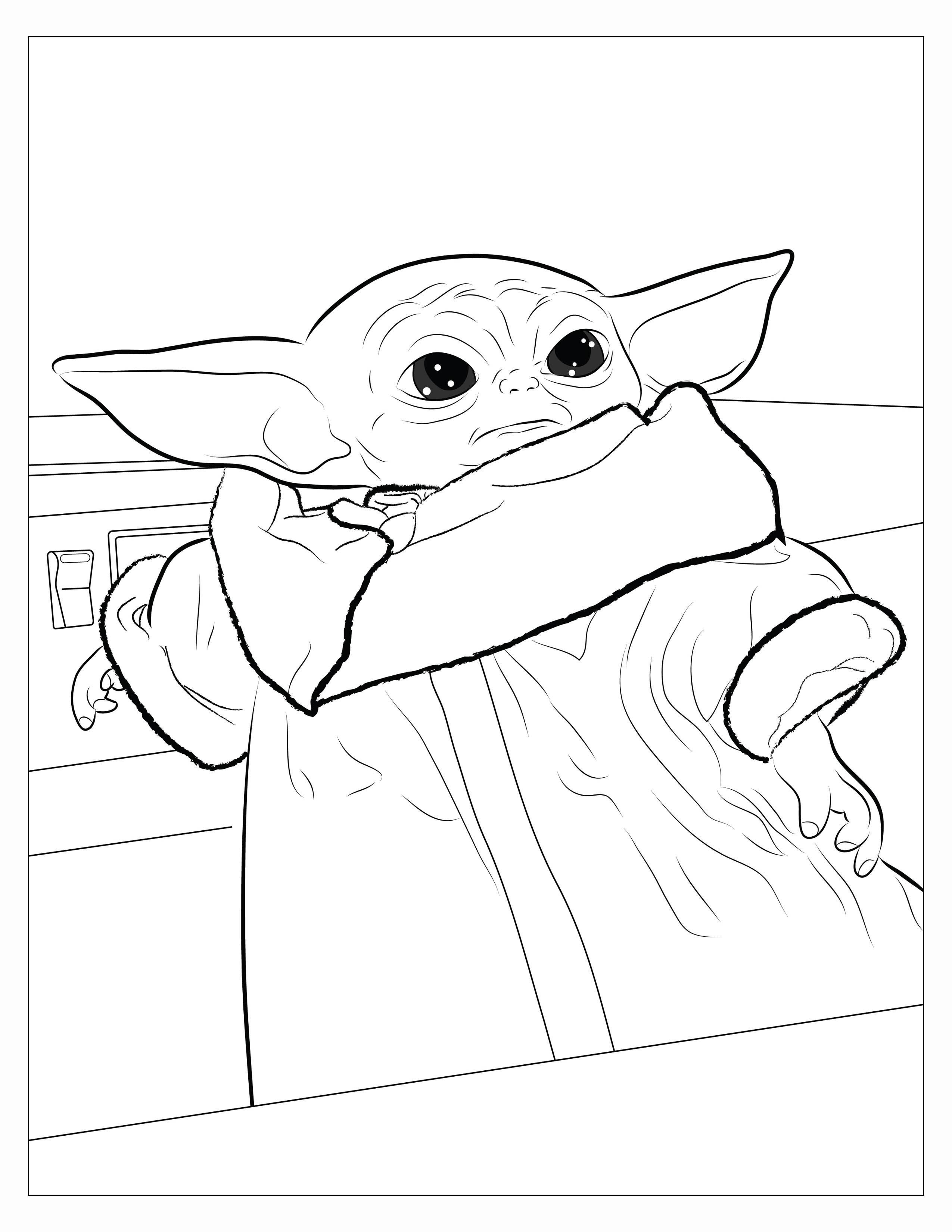I made a coloring book for my niece and here are 8 pages you can download  and print : BabyYoda