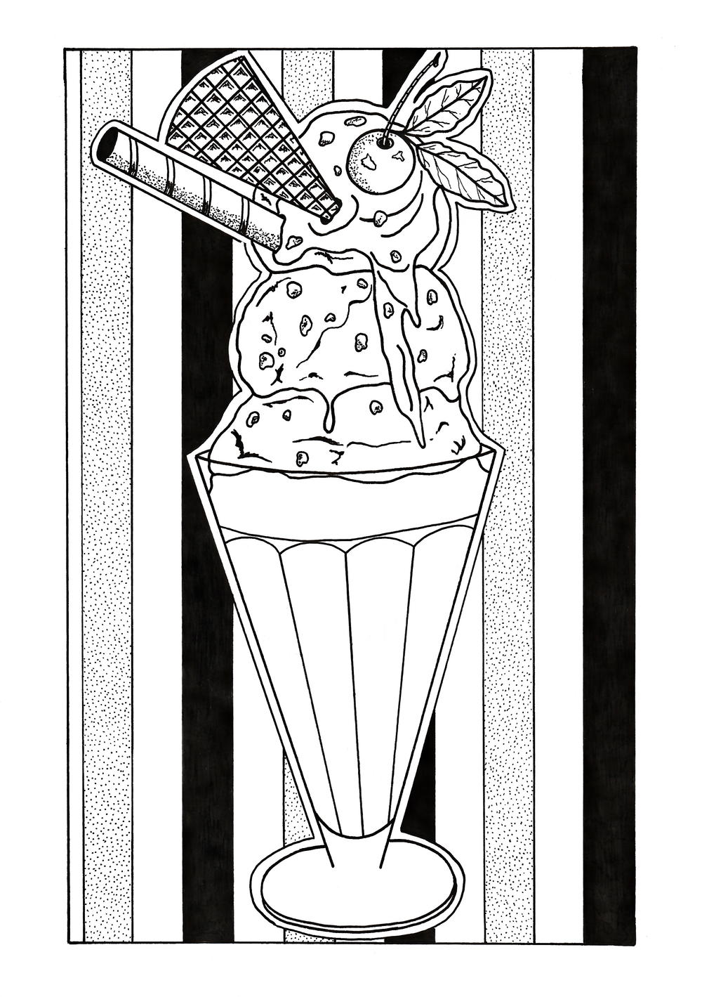 Ice Cream Parlor Adult Coloring Page ...