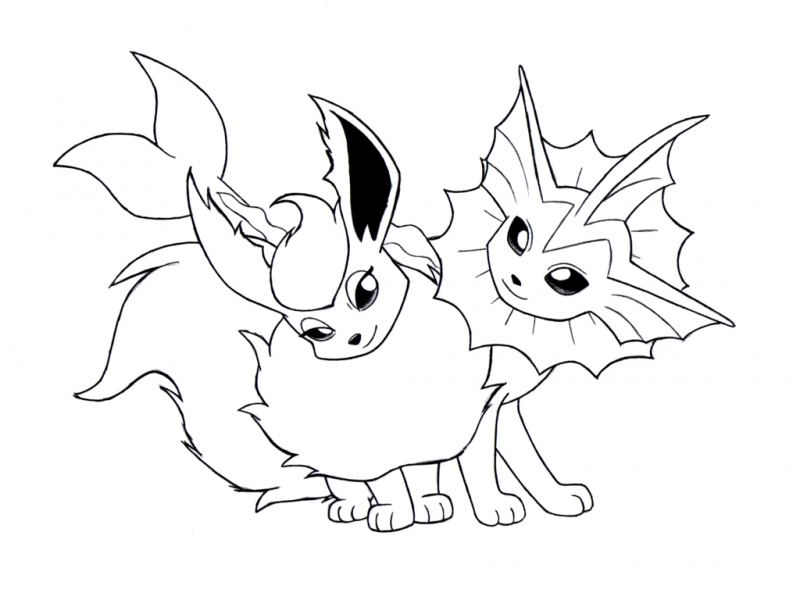 Eevee Evolutions - Coloring Pages for Kids and for Adults