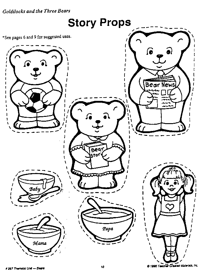 Free Printable Goldilocks And The Three Bears Coloring Pages